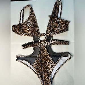 Leopard print bathing suit